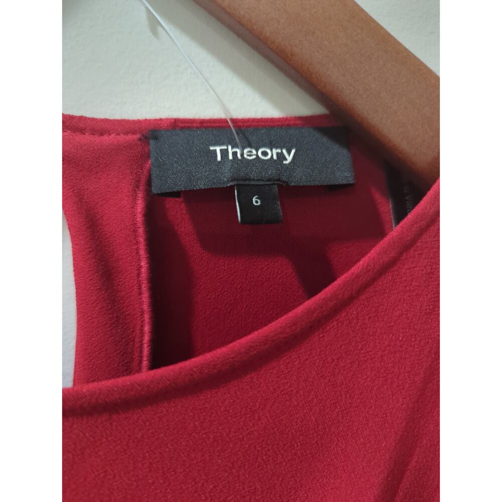 THEORY Red Bell Long Sleeve Dress - Picture 3 of 5